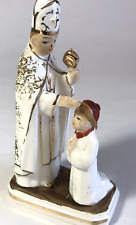 Catholic Bishop Confirming Boy Girl Confirmation Porcelain Figurine Basilica picture