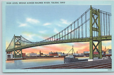 Postcard Toledo Ohio High Level Bridge Across Maumee River picture