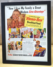 Vintage Quaker Oats Puffed Wheat Advertisement Ad 11x14 Woman Magazine 1941 picture