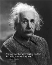 New 8x10 Photo: Scientist & Genius Albert Einstein with Famous Quote picture