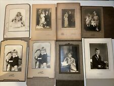 Lot Of 8 Antique 1800's / 1900's Large Photograph Card Wedding Children Baby picture