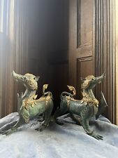 Vintage Dragon Statue  -  Asian Bronze Dragon  *****Single , Available in Pair* picture