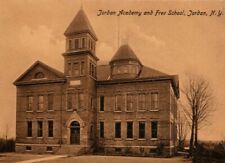 Jordan New York Elbridge NY Jordan Academy and Free School Old Vtg 1909 Postcard picture
