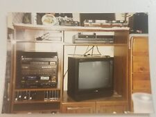 Vintage Ephemera  1980's - 1990's Entertainment Center Wood Cabinet Stereo Photo picture