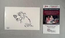 Floyd Norman Signed 4x6 Sketch JSA COA picture