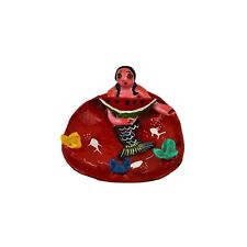 Handpainted Mexican Coconut Doll, Mermaid Eating Watermelon Whimsical Home Decor picture