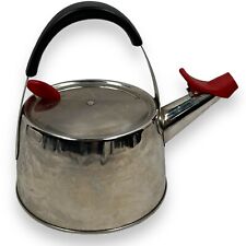 Michael Graves Tea Kettle Silver Stainless Steel Whistling 2.5 Qt Easy Fill 9.5