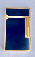 Vintage S.T. Dupont Lighter - Blue Lacque de Chine with Gold Trim picture