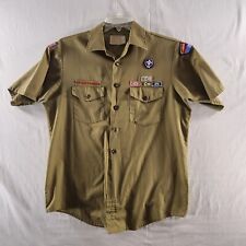 BSA Official Boy Scout Shirt Youth 23x31 Short Sleeve Vtg CA California Patch picture