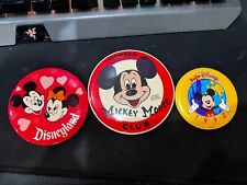 Lot of 3 Vintage Disneyland Pin Back Buttons picture
