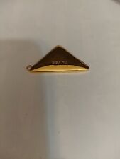 Prada Logo Triangle Bright   gold tone42mm Button Pendant Zipperpull picture
