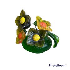 Vtg Lucite Acrylic Plastic Flower Pot Arrangement Mod Retro 60s 70s Flower Power picture