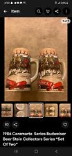 1986 Ceramarte  Series Budweiser Beer Stein Collectors Series “Set Of Two” picture