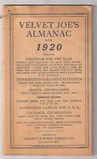 1920 Velvet Joe's Almanac Liggett & Myers Tobacco Co St Louis MO WWI Stats picture