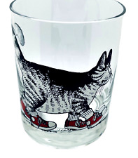 Kliban Cat Red Sneakers Glass Rocks Old Fashion Cocktail Tastesetter Vintage 80s picture