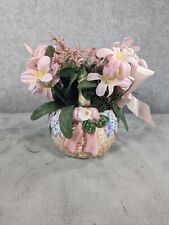 Vintage K's Collection Fake Flowers in a Small Ceramic Vase 6