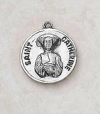 St Catherine Patron Sterling Medal Size .75in H comes with 18in L Chain picture