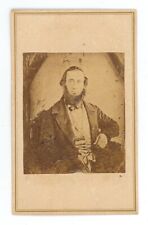 Antique CDV Circa 1860s Uniquely Formatted Image of Older Man With Chin Beard picture