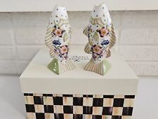NEW MacKenzie Childs FRECKLE FISH SALT & PEPPER SET in Gift Box   Hand-Painted picture