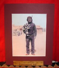 Rare Vintage 8X10 Navajo Man w Hopi Kachina-Gun Belt Photograph-Native American picture