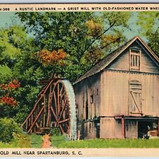 c1940s Spartanburg, SC Old Grist Mill Rustic Landmark Pioneer Water Wheel A234 picture