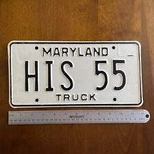 Vintage 1981 - 1986 Maryland Vanity Truck License Plate Tag HIS 55 picture