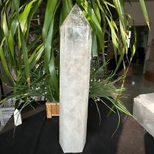 15.18LB TOP Natural clear quartz carved obelisk crystal wand point healing picture