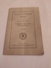 Antique 1915-1916 University Of Pittsburgh Bulletin, Evening School Of Economics picture