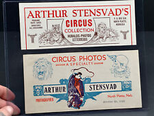 Pair (x2) 1930's Arthur Stensvad Circus letterhead photos North platte Nebraska picture