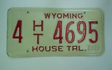 Old 1988 Wyoming House Trailer License Plate 4 HT-4695 Sweetwater County Vintage picture
