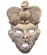 Pre-Colombia Mask Wall Hanging Black Clay Gold Specks Tairosa Tribe Santa Marta picture