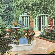 Courtyard of Little Theatre Postcard Linen Vintage New Orleans Louisiana USA picture