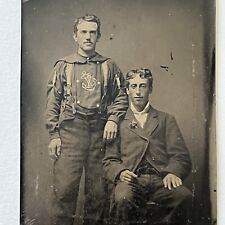 Antique Tintype Photograph Handsome Affectionate Men Anchor Sailor Shirt Gay Int picture