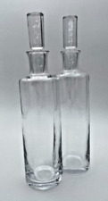 Pair of Modern Crystal Decanter With Stoppers - Hand Blown Bubbles picture