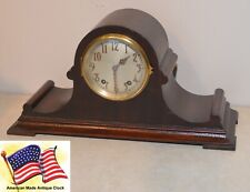 RESTORED SETH THOMAS ANTIQUE TAMBOUR NO. 4-1921 TIME & STRIKE CLOCK IN MAHOGANY picture
