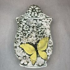 Vintage Ceramic- Yellow Butterfly Daisies Jar  Triple Spoon Rest -  Retro picture