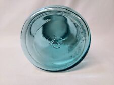 Antique #13 Qt Aqua Ball Perfect Mason Jar, Double Mold Lines, Underlined Drop A picture