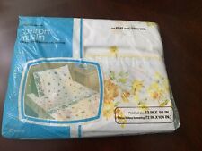 Vintage FASHION MANOR Twin Flat Bed Sheet~Yellow Floral~NEW JCPenney picture