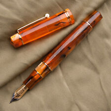 MAJOHN M800 Resin Amber Acrylic Fountain Pen MAJOHN/BOCK 0.5mm F Nib Ink Pen picture
