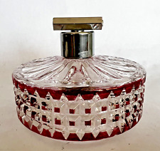 Vintage French Ruby Red & Clear Crystal Atomizer Dresser Vanity Accessory G701 picture