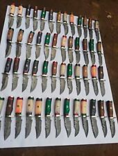 Lot of 20 HANDMADE DAMASCUS STEEL 6 INCHES SKINNER HUNTING KNIVES with sheath picture