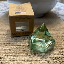 Mystic Seaport Ship Deck Prism - GreenGlass Pyramid Paperweight Charles W Morgan picture