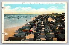 The Most Wonderful Beach In the World Daytona Florida Vintage Postcard picture