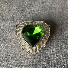 Judith Ripka Jewel Emerald Type Stone Heart Shaped Trinket Safe-keeper picture