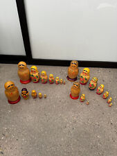 22 Pieces Vintage Russian Nesting Dolls Carved Hand Painted Made in USSR picture