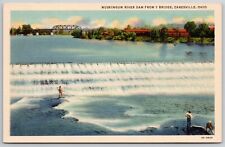 Zanesville Ohio~Someone Fishing From Just Below the Muskingum River Dam  1934 picture