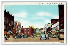 1950 Main Street View Cars Wingate Pharmacy Worcester MA Nashua NH Postcard picture