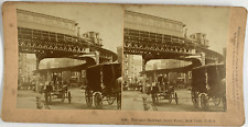 Kilburn, USA, New York, Elevated Railway, Stereo, 1891 Vintage Stereo Card Shooting picture