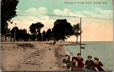 Toledo OH Ohio, Bathing At The Beach Vintage Postcard picture