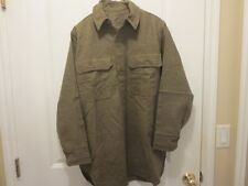 WW1 US ARMY VINTAGE 1917 WOOL FLANNEL PULLOVER OD 3 BUTTON FIELD SHIRT picture